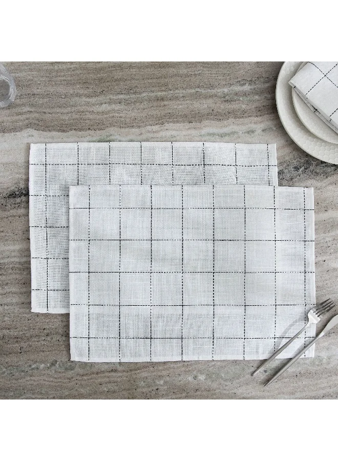 Home Box Blanco 2-Piece Check Placemat Set -33x48 cm