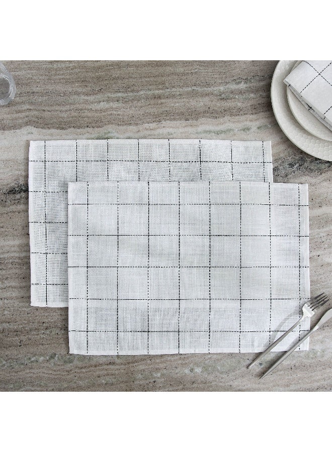 Home Box Blanco 2-Piece Check Placemat Set -33x48 cm - Image 1