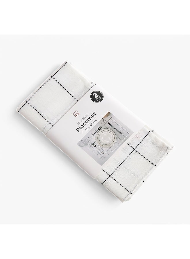 Home Box Blanco 2-Piece Check Placemat Set -33x48 cm - Image 5