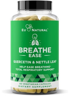 Eu Natural Breathe Inhaler Support Supplement – Sinus, Lungs, Open & Clear Airways – Seasonal Nasal Health, Bronchial Wellness, Healthy Chest – Quercetin, Vitamin D, Bromelain Pills – 60 Vegetarian Soft Capsules  - Image 1