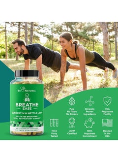 Eu Natural Breathe Inhaler Support Supplement – Sinus, Lungs, Open & Clear Airways – Seasonal Nasal Health, Bronchial Wellness, Healthy Chest – Quercetin, Vitamin D, Bromelain Pills – 60 Vegetarian Soft Capsules  - Image 4