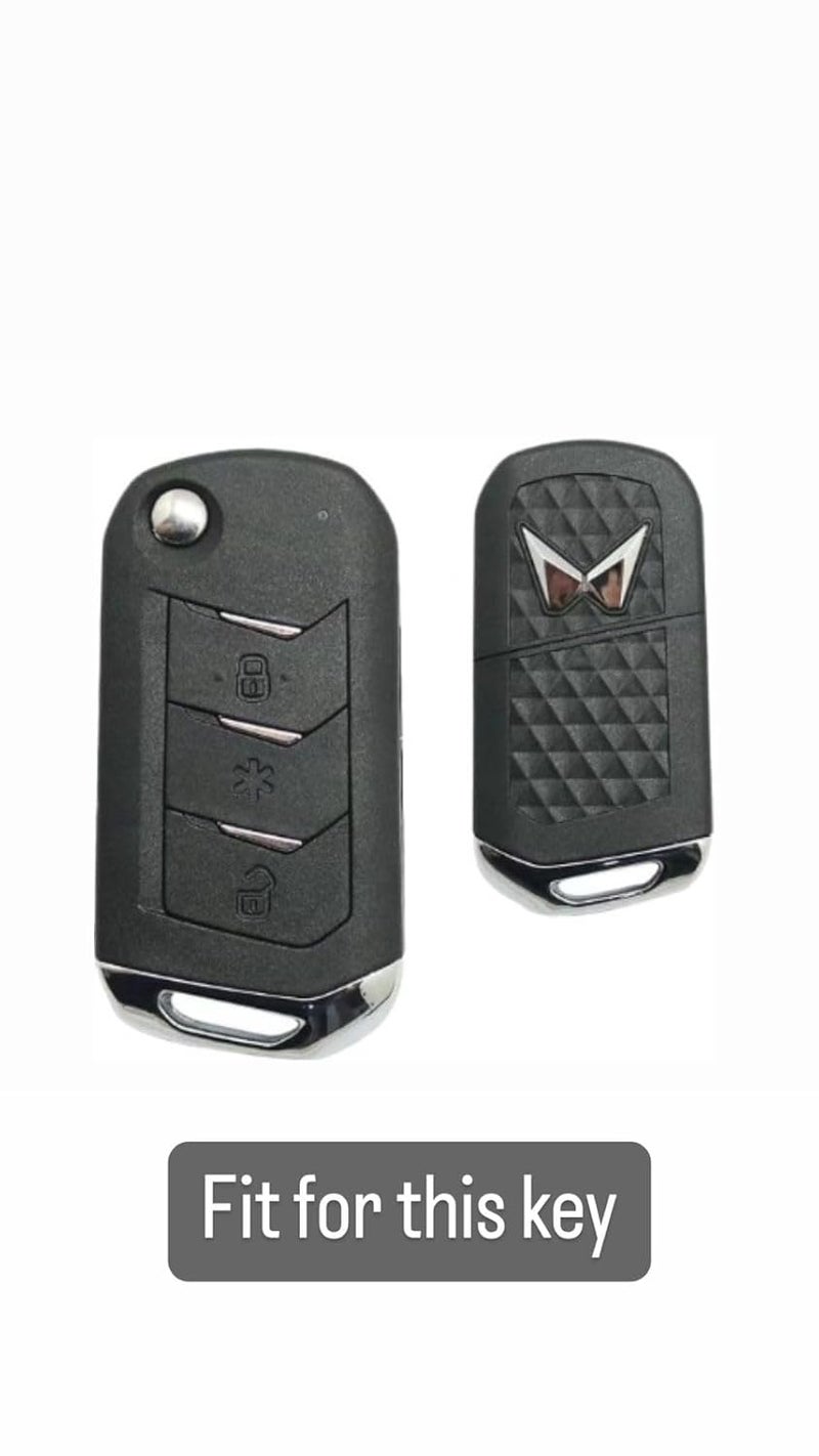 Auto Thrill Premium Metal Key Cover For Compatible With Mahindra Scorpio N | 3Xo | Xuv 300 | Marazzo | Xuv 700 | Xuv 400 Ev | Bolero | Thar 3 Button Flip Key (Black) - Image 3