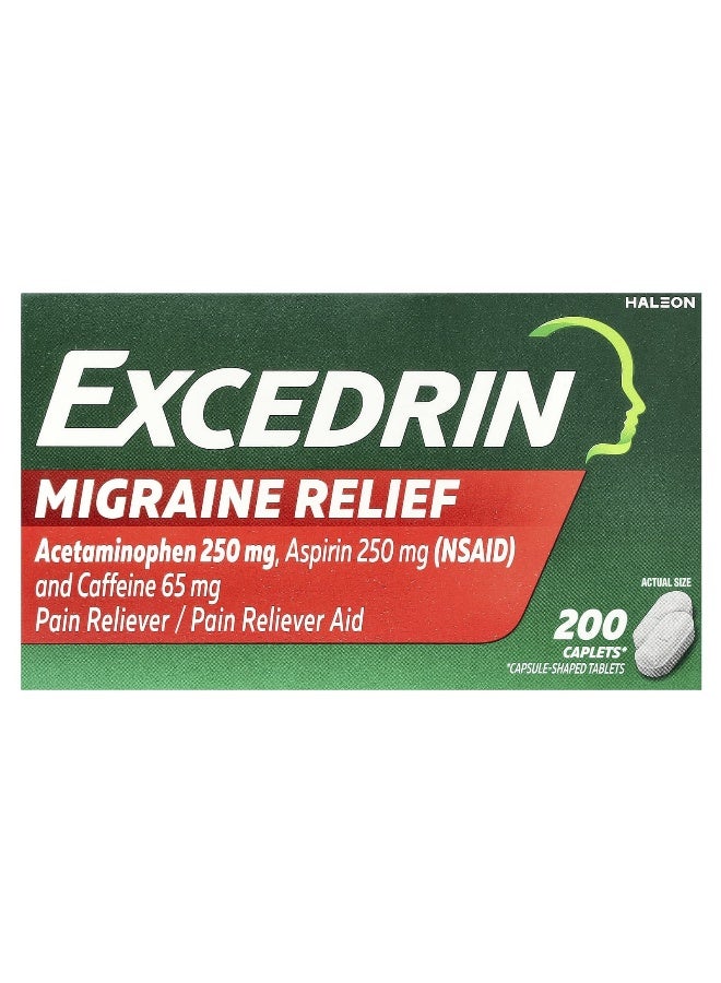 EXCEDRIN إكستدرين، تخفيف الصداع النصفي، 200 قرص - Image 1