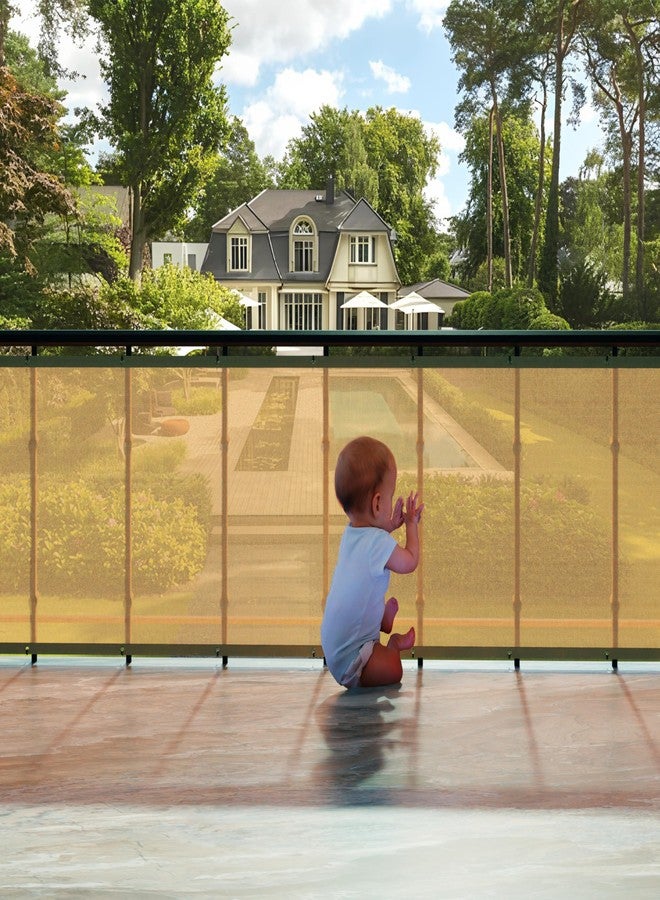HIPPO Baby Safety Net for Balcony & Staircase Railing Guard for Kids Stairway Safety Net Protector Safety Banister for Baby Toddler (1.5MTX6MT, Beige) - Image 2
