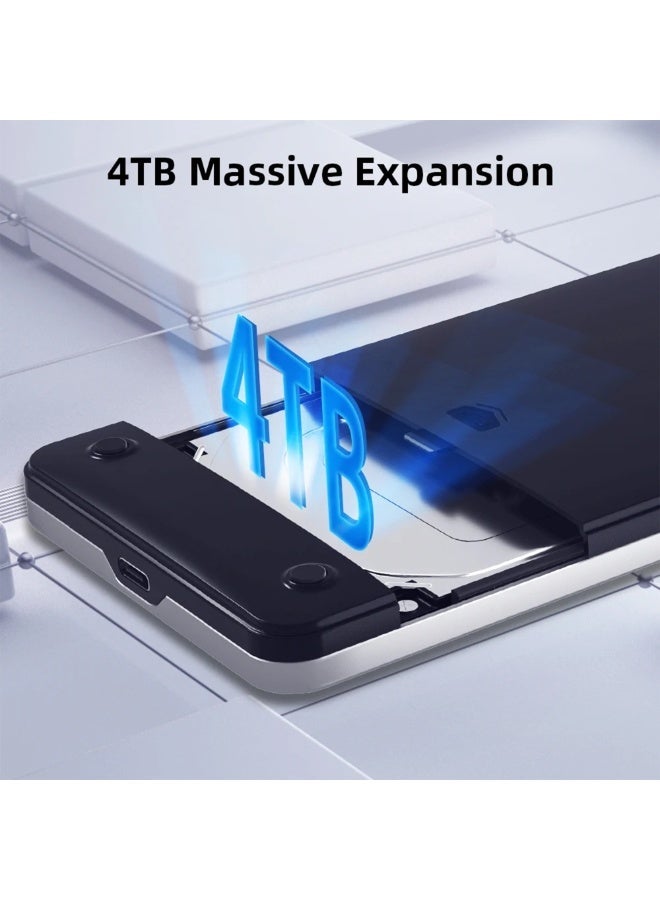 Mowsil 2.5" SATA/SSD Enclosure, USB-C & USB 3.0, 6Gbps High-Speed, Tool-Free, Portable HDD/SSD Case - Image 3