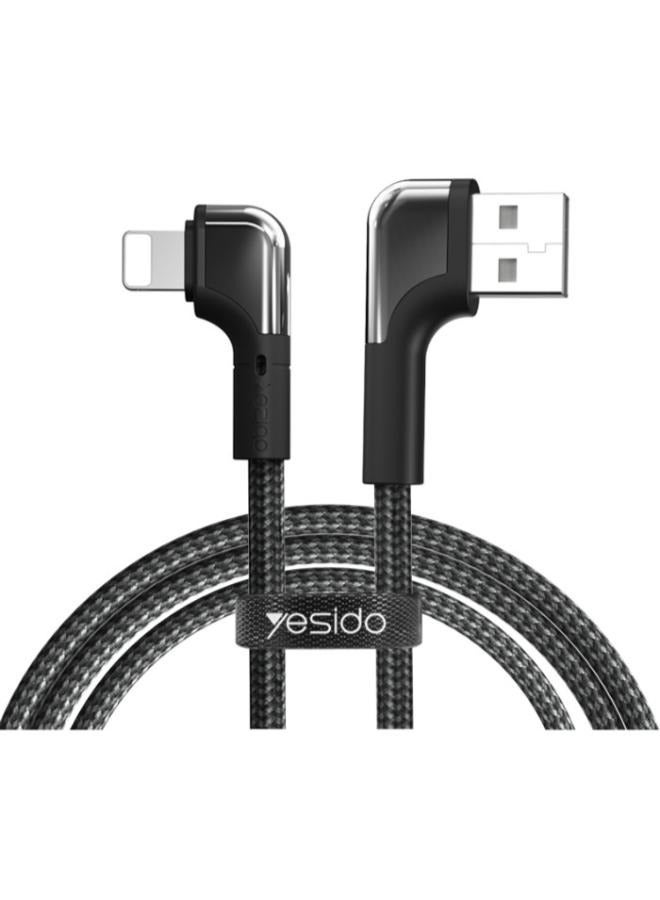 Yesido CA80 1.2M 90 degree bend Fast Charging Usb Nylon Braided USB To Lightning Data Cable  - Image 1