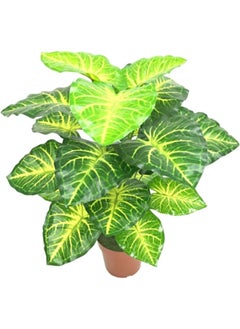 WYBOT Artificial Monstera Deliciosa Plant，18 Leaves Artificial Tropical Monstera， Faux Fake Monstera Turtle Leaf Tropical Large Palm Tree Leaves Plant Outdoor UV Resistant Plastic Plants (F)  - Image 3