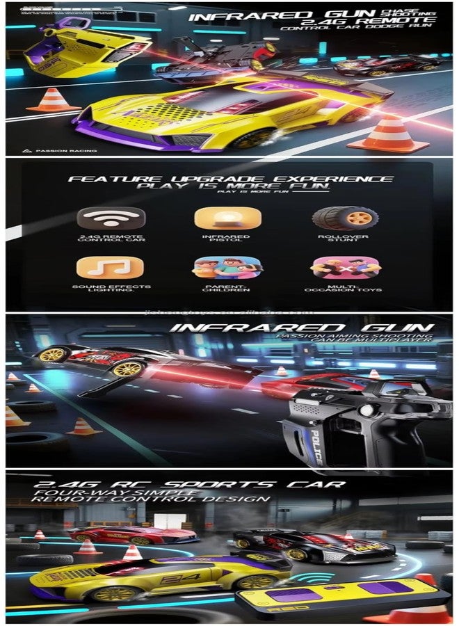 Magicwand 2-Player Infrared Battle RC Car Toy with Dual Remotes | Shoot & Knock-Down Action Game | Time-Bound Dodge & Shoot Knock-Down Game | Interactive Racing & Target Toy for Kids - Image 4