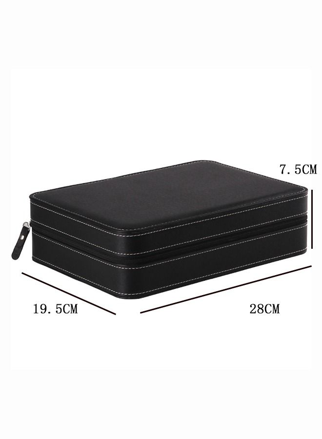 Yolu 10 Slot Luxury PU Leather Watch Box, Portable Zippered Travel Watch Case Storage - Image 4
