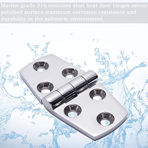 SUNOOM Boat Casting Solid Door Hinges,Marine Grade 316 Stainless Steel Mirror Polished Heavy Duty Hinge 3 Inch x 1.5 Inch,Used for Boats/Yachts/Doors/Windows,Pack of 2,Include Screws - Image 2
