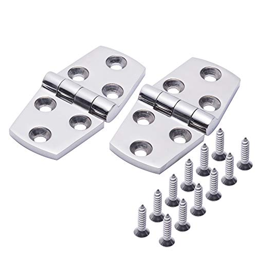 SUNOOM Boat Casting Solid Door Hinges,Marine Grade 316 Stainless Steel Mirror Polished Heavy Duty Hinge 3 Inch x 1.5 Inch,Used for Boats/Yachts/Doors/Windows,Pack of 2,Include Screws - Image 1