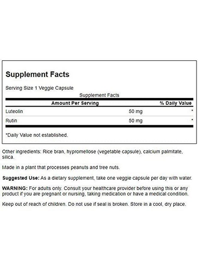 SWANSON Luteolin Complex W/Rutin Brain Support Supplement Promoting Memory Mood & Cognitive Health Natural Formula To Help Maintain Nervous System (30 Veggie Capsules) - Image 3