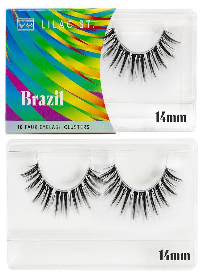 Lilac St. Lilac St - Brazil Dramatic Faux Eyelash Clusters (14mm) - Dense & Distinctive Look - DIY Lash Extension Wisps - Lightweight & Lifelike - Lasts 10 Days - Korean Silk - Cruelty Free, Vegan - 10 Lashes - Image 1