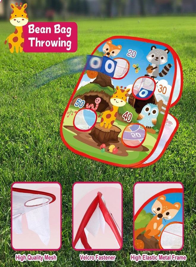 M SANMERSEN Bean Bag Toss Game Outdoor Toys for Kids-Cornhole Board-Family Party Tic Tac Toe Toys 5-in-1 Outside Yard Backyard Lawn Beach Games Toy for Ages 3 4 5 6 7 8 Year Old Girs Boys Christmas Birthday Gift - Image 3