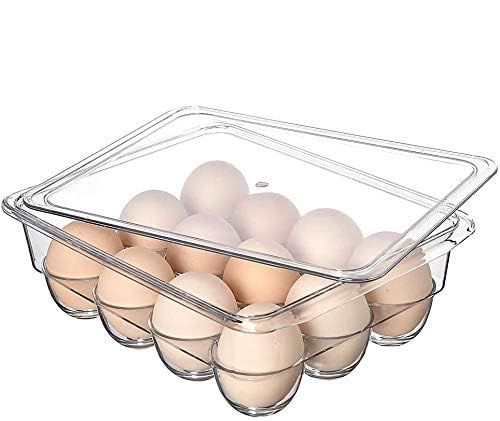 INKULTURE Acrylic Egg Storage Box or Egg Trays for Refrigerator with Lid Handles Egg Tray Box for 12 Egg Square Shape Clear Unbreakable - Image 2