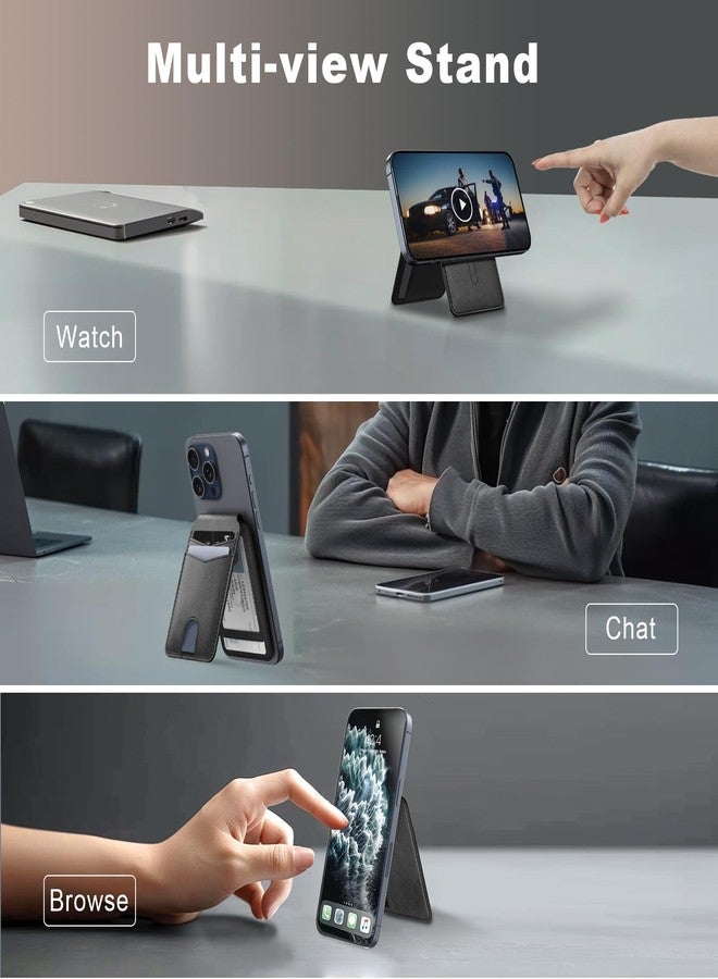 typecase محفظة مغناطيسية من تايب كيس متوافقة مع ماج سيف: محفظة مغناطيسية للهاتف وحامل بطاقات لأجهزة آبل آيفون 16 و15 و14 و13 و12 برو ماكس - حامل محفظة ماج سيف قابل للتعديل مع 4 فتحات للبطاقات - أسود - Image 2