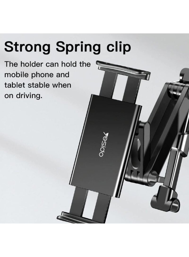 Yesido C117 Car Tablet Headrest Mount Tablet Holder for Car Seat 360 Degree Rotation Compatible with 4.7inch to 12.9 inch, Compatible with Tablets/iPhone 13/iPads - Image 2