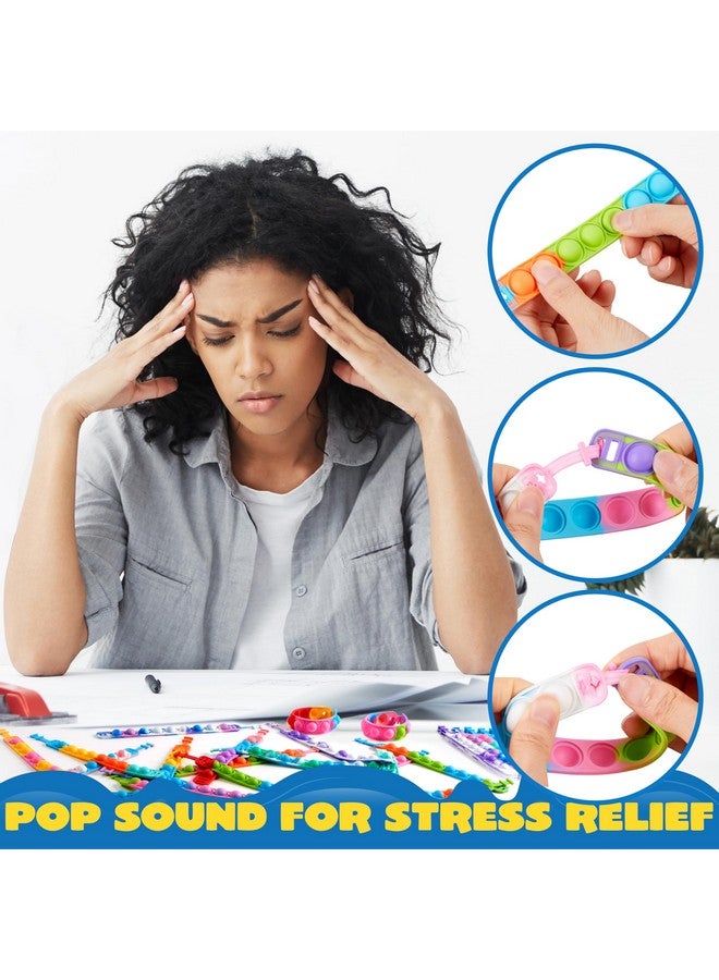 JOYIN Pop Fidget Toys pops Bulk 25 Pack Party Favors for Kids 4-8,8-12 Year, Fidget Bracelets Sensory Toys for Classroom Birthday Carnival Prizes Gifts Goodie Bags Stuffers for Kids - Image 5