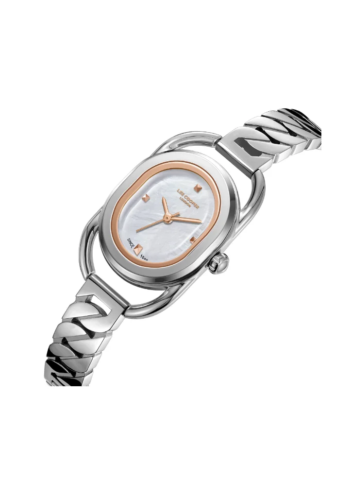 لي كوبر Lee Cooper LC08056.520 Women's Analog Display Watch & Metal Strap Silver
