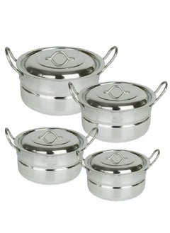 Aluminum Pots Set Consisting of 4 Pots With Two Handles Size 14/ 16 / 18 / 20 cm