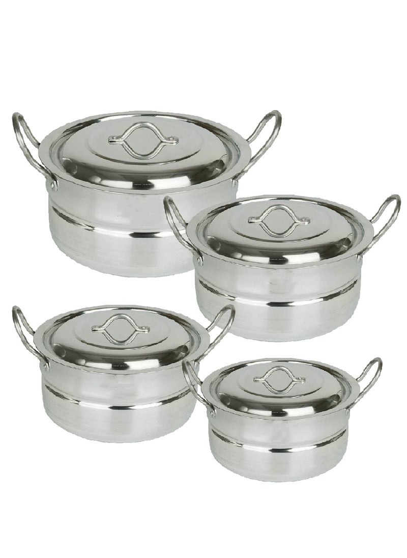 Generic Aluminum Pots Set Consisting of 4 Pots With Two Handles Size 14/ 16 / 18 / 20 cm  - Image 1