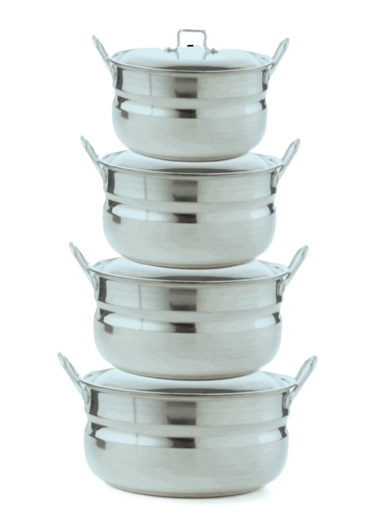 Smart Kitchen Small Aluminum Pots Set Consisting of 4 Pots With Two Handles Size 14/ 16 / 18 / 20 cm - Image 1