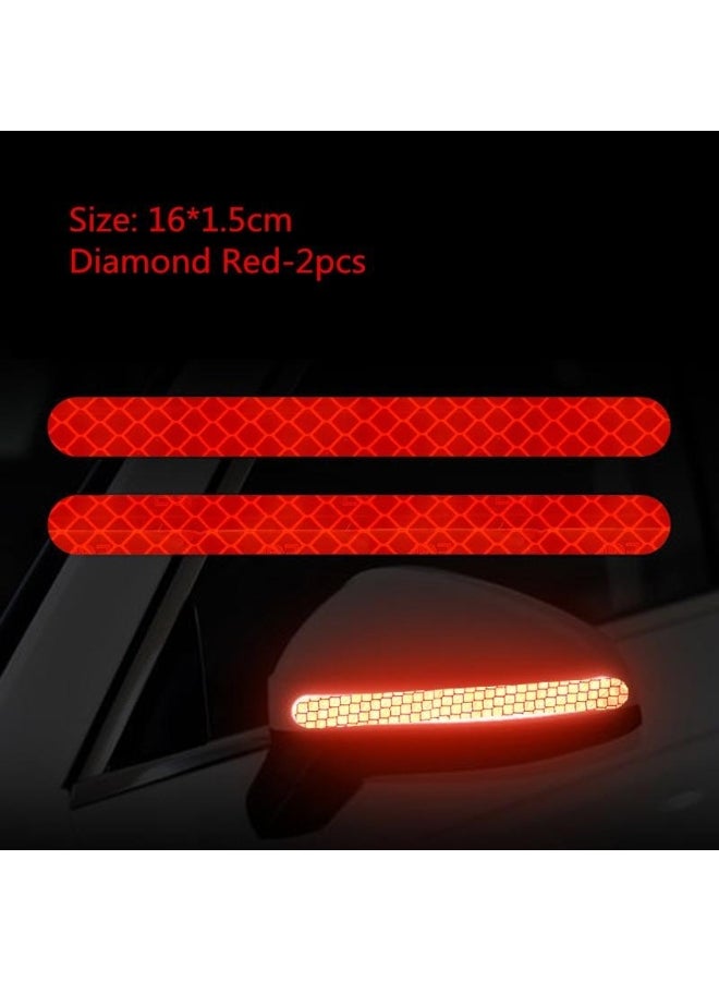 Generic 2PCS Car Stickers Mirror Reflective Strip Anti-collision Warning Stickers Exterior Reflex Tape Reflective Strip 