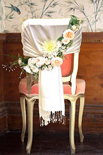 Sakkas Two Tone Vintage Jacquard Paisley Pashmina Shawl Wrap Scarf Stole - Ivory - Image 4