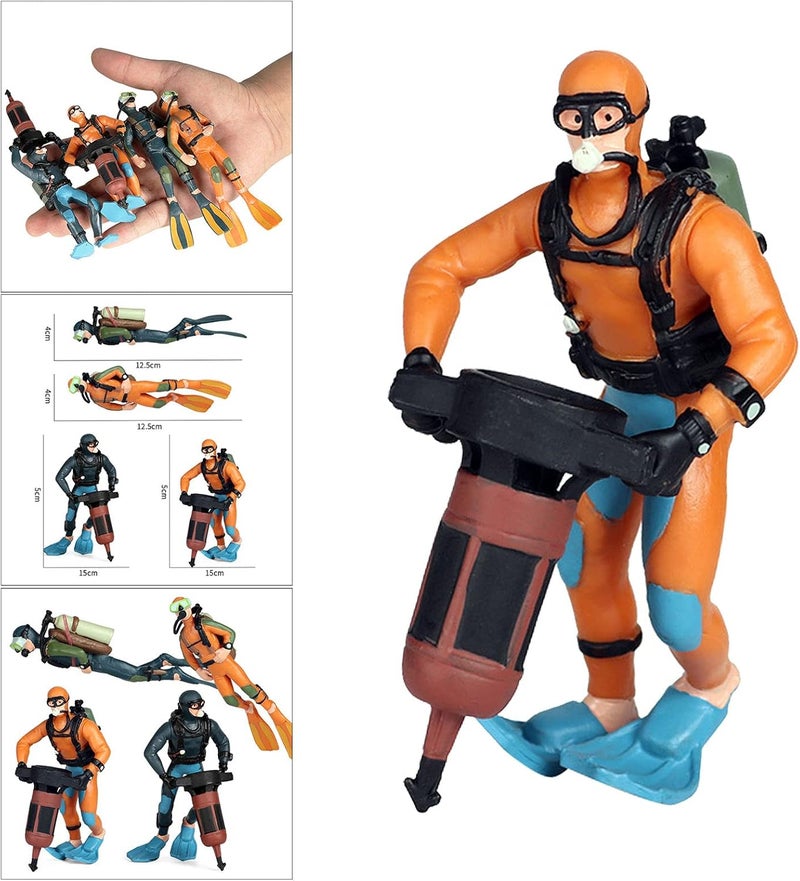 klarako Realistic Miniature Diver Figure Scene Diving Adventure Oceans Pavilion Decor Fish Tank Mini Swimmer Figurine Toy Party Supplies  style 4 - Image 2