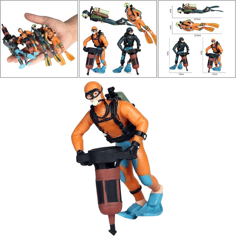 klarako Realistic Miniature Diver Figure Scene Diving Adventure Oceans Pavilion Decor Fish Tank Mini Swimmer Figurine Toy Party Supplies  style 4 - Image 4