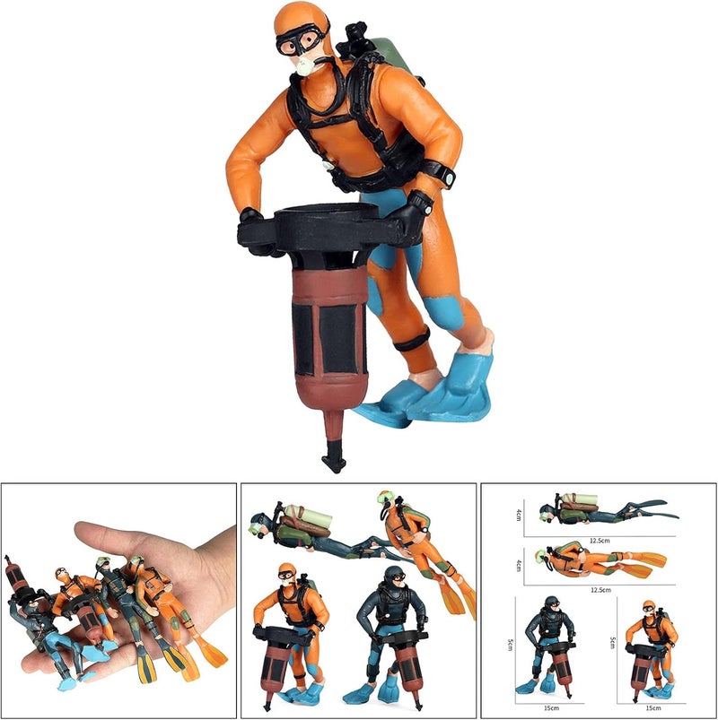 klarako Realistic Miniature Diver Figure Scene Diving Adventure Oceans Pavilion Decor Fish Tank Mini Swimmer Figurine Toy Party Supplies  style 4 - Image 5