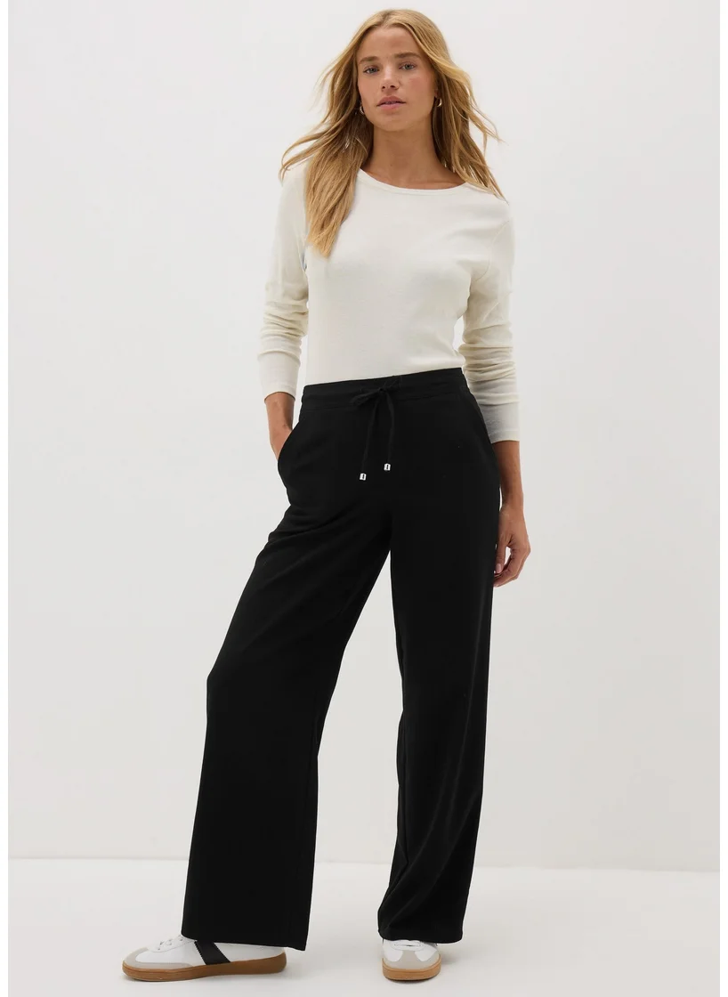 Matalan Black Wide Leg Drawstring Trousers