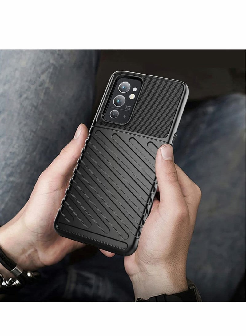 كابتن تيك for Oneplus 9RT Case, 1+ 9RT Case with Screen Protector Shock Absorption Anti Scratch Heavy Duty Durable Drop Protection Cell Phone Cover, Accurate Cutout, Easy Installation(Black, 2 Pieces) KSA | Riy - Image 2