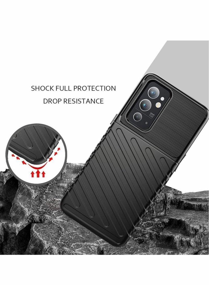 كابتن تيك for Oneplus 9RT Case, 1+ 9RT Case with Screen Protector Shock Absorption Anti Scratch Heavy Duty Durable Drop Protection Cell Phone Cover, Accurate Cutout, Easy Installation(Black, 2 Pieces) KSA | Riy - Image 5