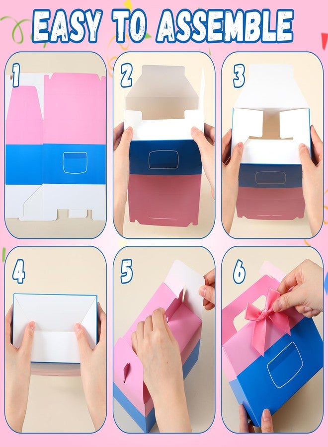 YooNotee 24 Pack Cartoon Girls Happy Birthday Party Gift Boxes Decorations Pink Cartoon Candy Boxes with Bow Colorful Goodie Bags for Birthday Party Favors - Image 3
