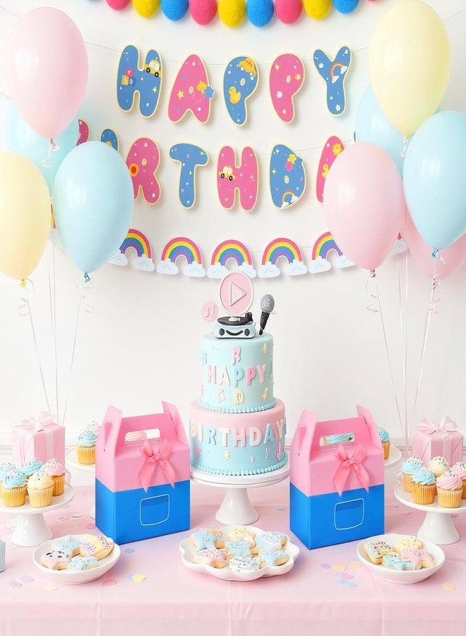 YooNotee 24 Pack Cartoon Girls Happy Birthday Party Gift Boxes Decorations Pink Cartoon Candy Boxes with Bow Colorful Goodie Bags for Birthday Party Favors - Image 5