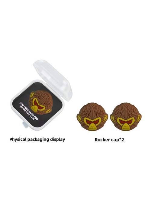 Two Pack Black Myth Goku PS5 Handle Rocker Cap Switchpro Key Protective Case Xbox Silicone Cap-Product Color:Brown Monkey* Black Packaging
