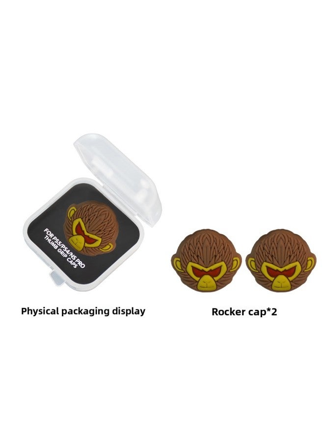 Two Pack Black Myth Goku PS5 Handle Rocker Cap Switchpro Key Protective Case Xbox Silicone Cap-Product Color:Brown Monkey* Black Packaging  - Image 1