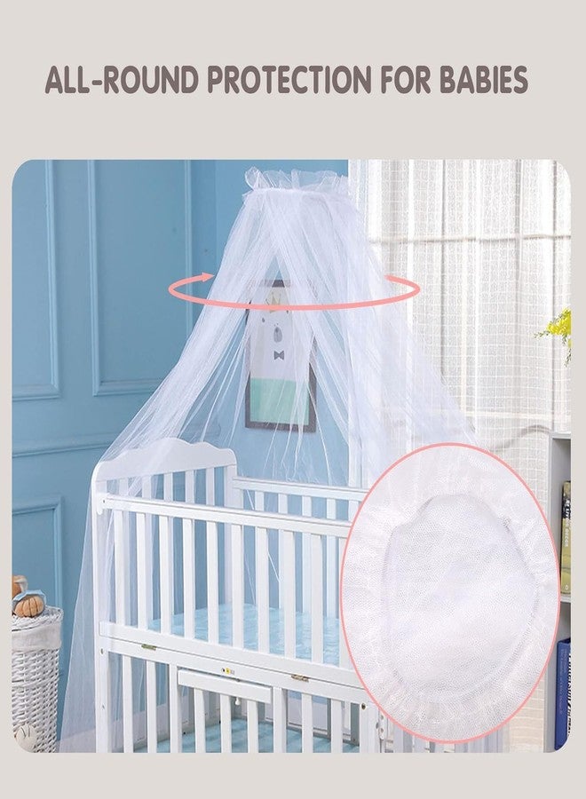 Vawolecy Baby Infant Hanging Mosquito Net,Toddler Dome Canopy Bed Netting, Palace-Style Crib Bedding Breathable Mesh（No Stand） - Image 3