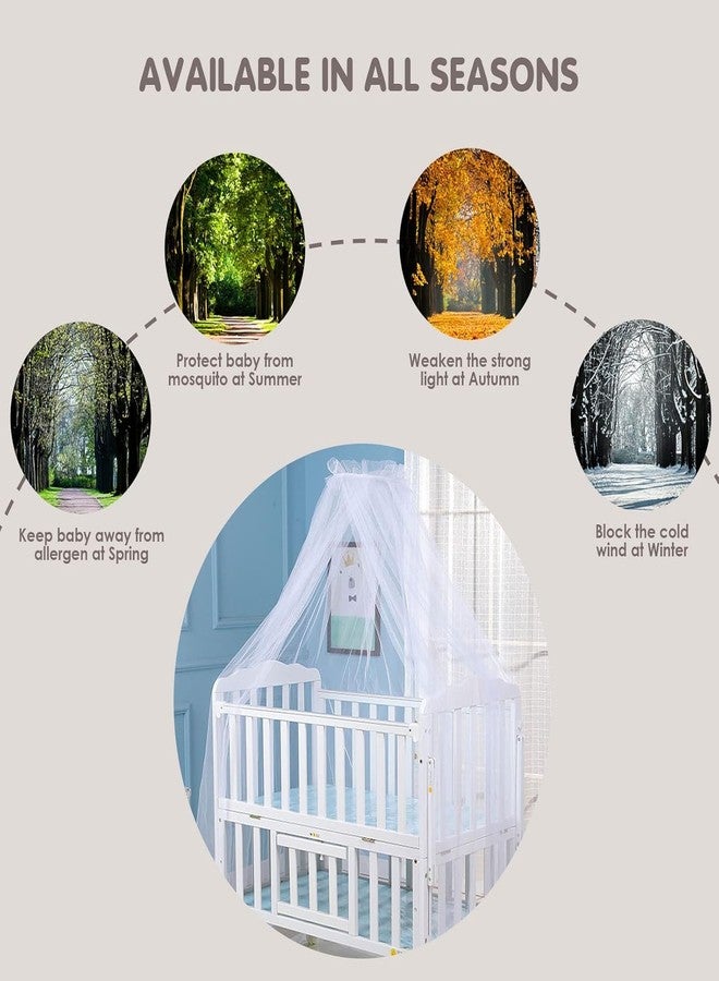 Vawolecy Baby Infant Hanging Mosquito Net,Toddler Dome Canopy Bed Netting, Palace-Style Crib Bedding Breathable Mesh（No Stand） - Image 4