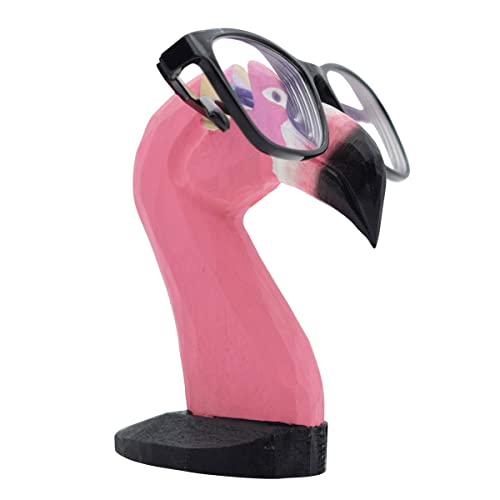 VIPbuy Handmade Wood Carving Eyeglasses Holder Stand Sunglasses Display Stand Home Office Desk Décor Gift (Flamingo) - Image 2
