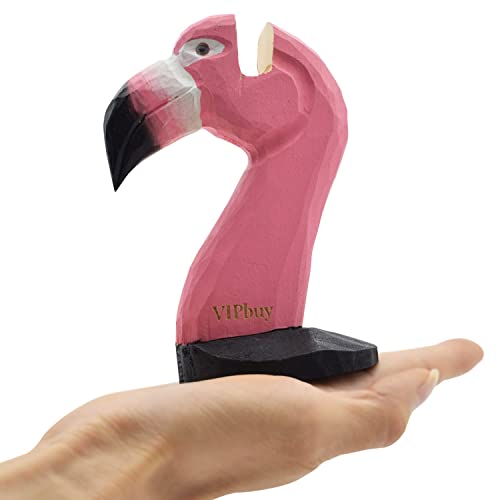 VIPbuy Handmade Wood Carving Eyeglasses Holder Stand Sunglasses Display Stand Home Office Desk Décor Gift (Flamingo) - Image 4
