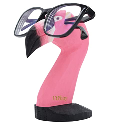 VIPbuy Handmade Wood Carving Eyeglasses Holder Stand Sunglasses Display Stand Home Office Desk Décor Gift (Flamingo) - Image 1