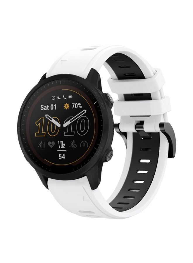 Replacement Strap For Garmin Forerunner 955 22mm Two-Color Sports Silicone Watch Band White+Black