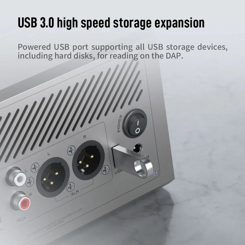 HiBy Cr06 HiFi Digital Audio Player Dock for Desktop Amplifier with 4 Outputs and 3.5/4.4mm Input, Titanium - Image 5