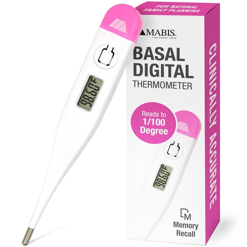 MABIS Digital Basal Body Thermometer for Ovulation Tracking, Fertility, Period Tracking and Natural Family Planning with Beeper and Memory, Oral Use Only - Image 1
