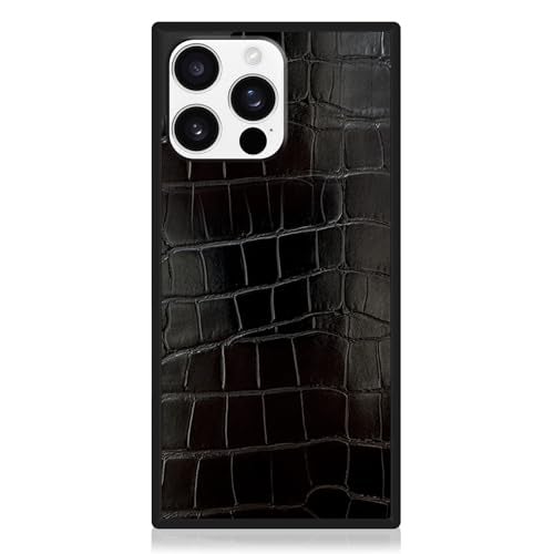 Flaunt Official Square Protective Case Compatible with iPhone 16 Pro Max Compatible with MagSafe Wireless Charging DropTested Shockproof Black Crocodile - Image 1