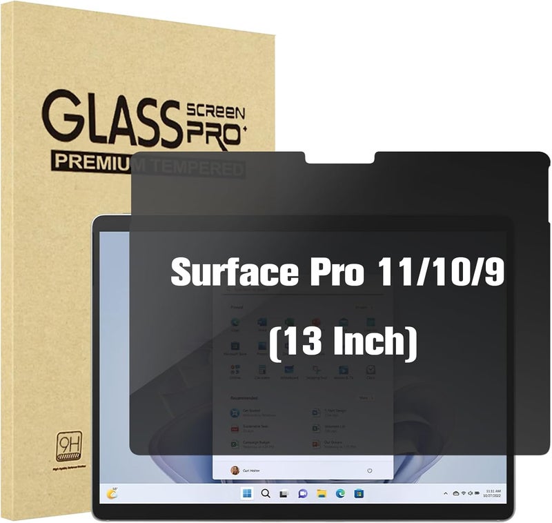 Procases Microsoft Surface Pro 11/10/ 9 13 Inch Privacy Screen Protector, Anti-Spy Tempered Glass Ultra Thin Tinted Screen Film Guard For 13.0 Inch Surface Pro 11/10/ 9 2024 2022 Release - Image 1