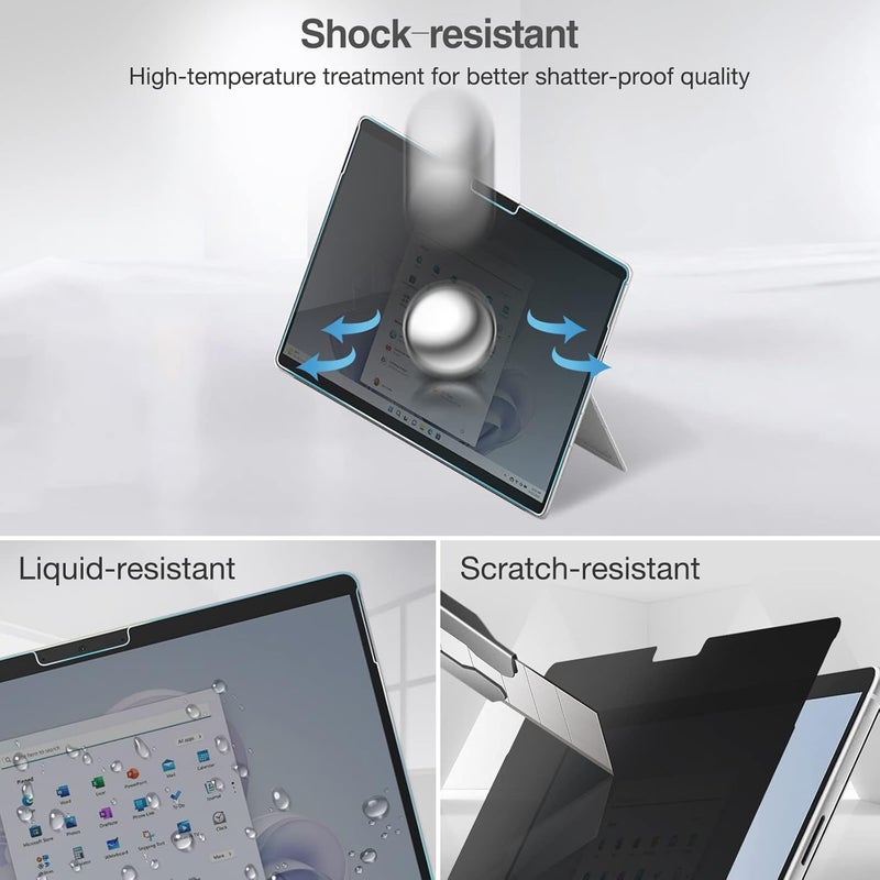Procases Microsoft Surface Pro 11/10/ 9 13 Inch Privacy Screen Protector, Anti-Spy Tempered Glass Ultra Thin Tinted Screen Film Guard For 13.0 Inch Surface Pro 11/10/ 9 2024 2022 Release - Image 5
