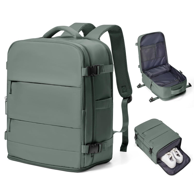 coowoz Travel Backpack Carry On for Women Man Gym Backpack with Laptop Compartment Mochila de Viaje Teacher Personal Item Backpacks Rucksack Airplane Accessories Must Haves Olive Green Small - Image 1